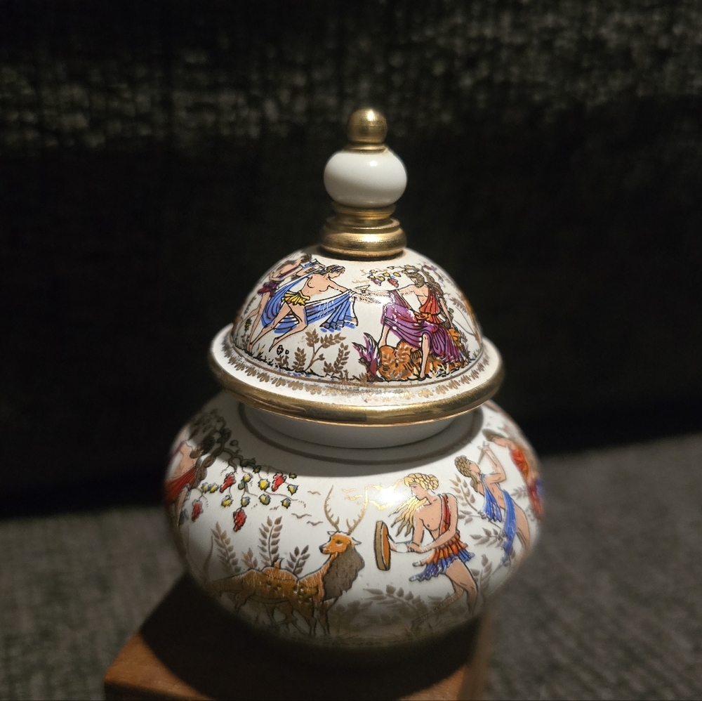 Vintage Handmade Greek Ceramic Solid Perfume Bottle "Venus" Series